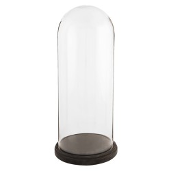 Clayre & Eef Cloche Ø 26x60 cm Transparent Bois Verre Rond