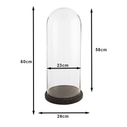 Clayre & Eef Stolp  Ø 26x60 cm Transparant Hout Glas Rond