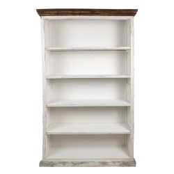 Clayre & Eef Bibliothèque 120x36x195 cm Blanc Bois