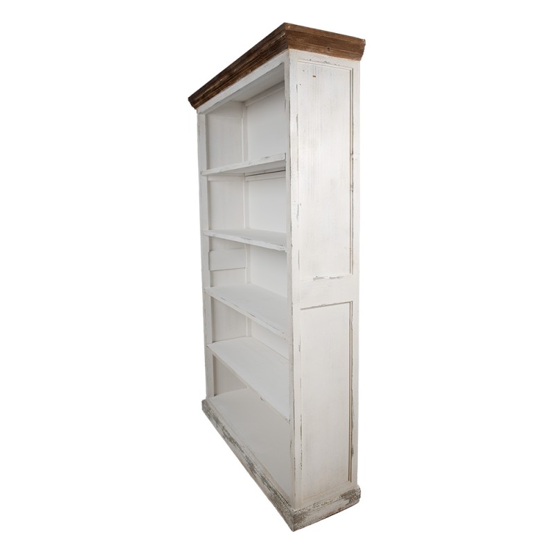 Clayre & Eef Bookcase 120x36x195 cm White Wood