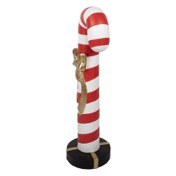 Clayre & Eef Kerstdecoratie met LED-verlichting Zuurstok 34x28x91 cm Rood Wit Kunststof