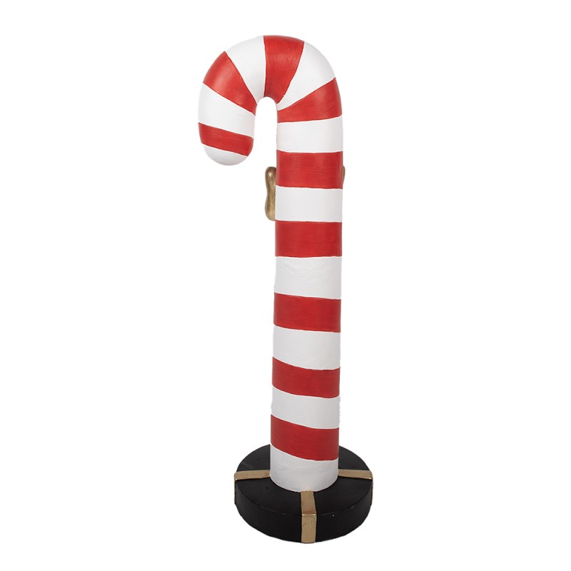 Clayre & Eef Décoration de Noël avec éclairage LED Canne en sucre d'orge 34x28x91 cm Rouge Blanc Plastique