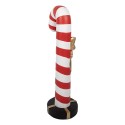 Clayre & Eef Kerstdecoratie met LED-verlichting Zuurstok 34x28x91 cm Rood Wit Kunststof