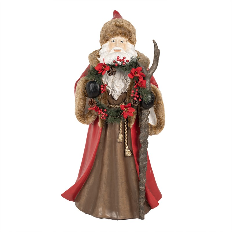 Clayre & Eef Christmas Decoration with LED Lighting Santa Claus 65x49x122 cm Red Plastic