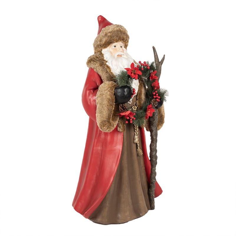 Clayre & Eef Christmas Decoration with LED Lighting Santa Claus 65x49x122 cm Red Plastic