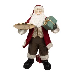 Clayre & Eef Weihnachtsdekorationsfigur Weihnachtsmann 56x50x91 cm Rot Kunststoff