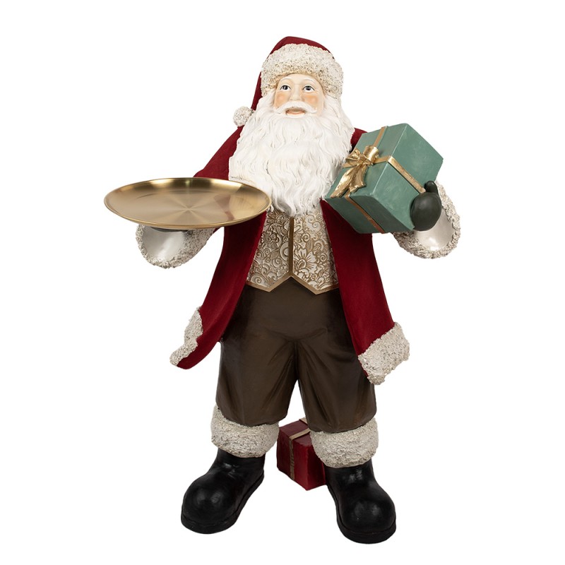 Clayre & Eef Weihnachtsdekorationsfigur Weihnachtsmann 56x50x91 cm Rot Kunststoff