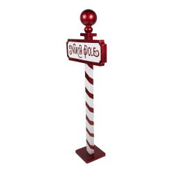 Clayre & Eef Christmas Sign Sign 46x18x110 cm Red White Iron