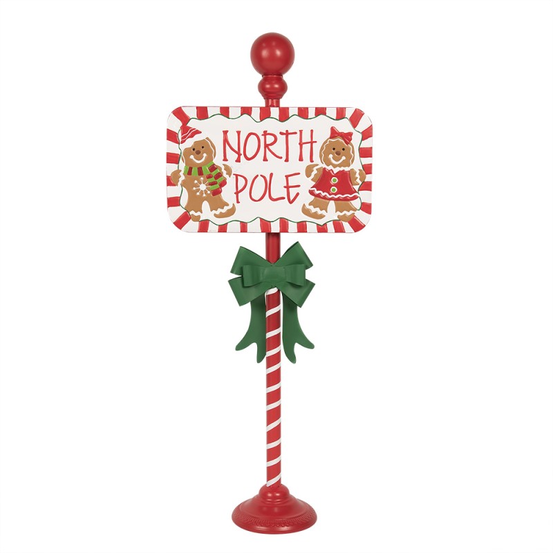 Clayre & Eef Christmas Decoration Sign 46x18x115 cm Red White Metal