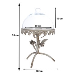 Clayre & Eef Stolp  Ø 20x35 cm Grijs Ijzer Rond Bloemen