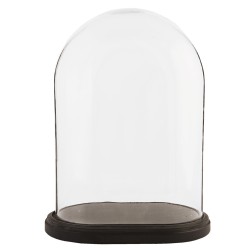 Clayre & Eef Cloche 33x22x42 cm Marron Verre Bois Ovale