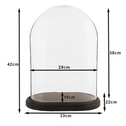 Clayre & Eef Cloche 33x22x42 cm Marron Verre Bois Ovale