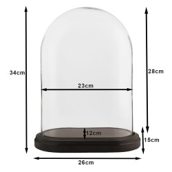 Clayre & Eef Cloche 26x15x34 cm Marron Verre Ovale