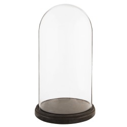 Clayre & Eef Cloche Ø 26x47 cm Noir Bois Verre Rond