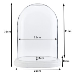 Clayre & Eef Cloche 26x15x33 cm Bois Verre Ovale