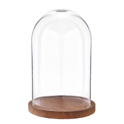 Clayre & Eef Cloche Ø 17x25 cm Transparent Verre Bois