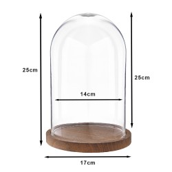 Clayre & Eef Cloche Ø 17x25 cm Transparent Verre Bois