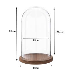 Clayre & Eef Cloche 28 cm Wood Glass Round