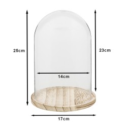 Clayre & Eef Stolp  Ø 17x25 cm Glas Hout Rond