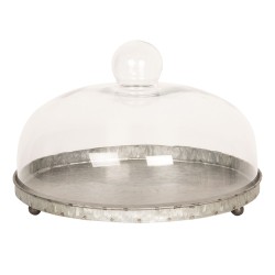 Clayre & Eef Cloche Ø 20x27 cm Gris Verre Rond