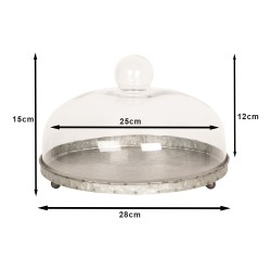 Clayre & Eef Cloche Ø 20x27 cm Gris Verre Rond