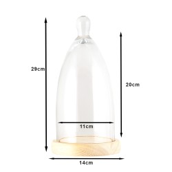 Clayre & Eef Cloche Ø 14x29 cm Bois Verre Rond