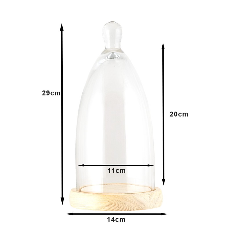 Clayre & Eef Stolp  Ø 14x29 cm Hout Glas Rond