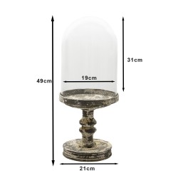 Clayre & Eef Cloche Ø 21x49 cm Metal Glass Round