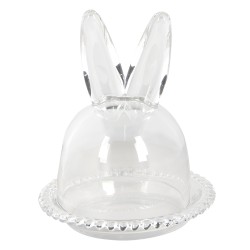 Clayre & Eef Cloche Rabbit Ø 14x16 cm Glass