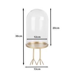 Clayre & Eef Cloche Ø 13x30 cm Couleur or Fer Verre Rond