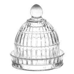 Clayre & Eef Cloche Ø 9x10 cm Transparent Glass Round