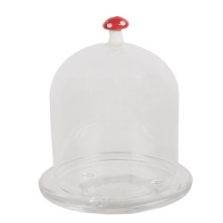 Clayre & Eef Cloche Ø 10x12 cm Transparent Glass Mushrooms