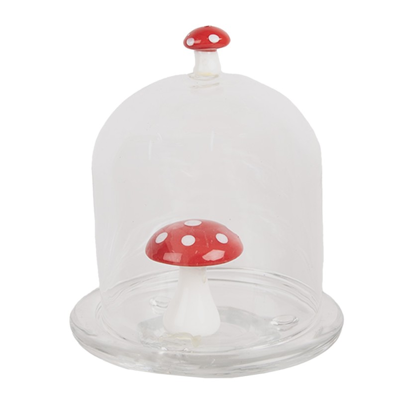 Clayre & Eef Stolp  Ø 10x12 cm Transparant Glas Paddenstoelen