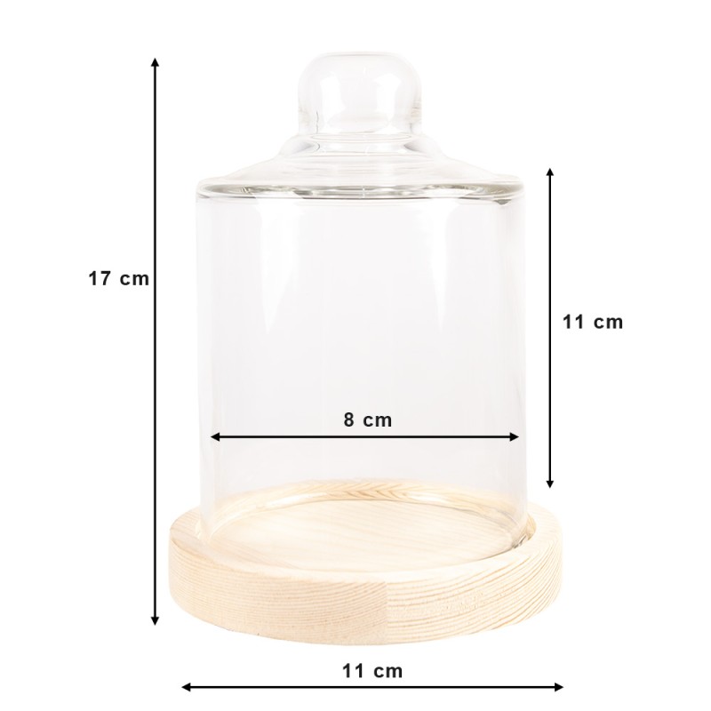 Clayre & Eef Stolp  Ø 11x17 cm Bruin Hout Glas Rond