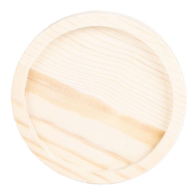 Clayre & Eef Stolp  Ø 11x17 cm Bruin Hout Glas Rond