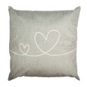 Clayre & Eef Cushion Cover 45x45 cm Beige Green Polyester Hearts