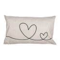 Clayre & Eef Cushion Cover 30x50 cm Beige Green Polyester Hearts