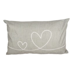 Clayre & Eef Cushion Cover 30x50 cm Beige Green Polyester Hearts