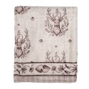 Clayre & Eef Throw Blanket 130x180 cm Beige Polyester Deer