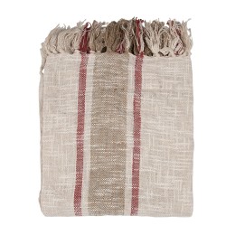 Clayre & Eef Plaid 125x150 cm Beige Marrone  Cotone Strisce