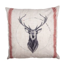 Clayre & Eef Cushion Cover 45x45 cm Beige Polyester Deer