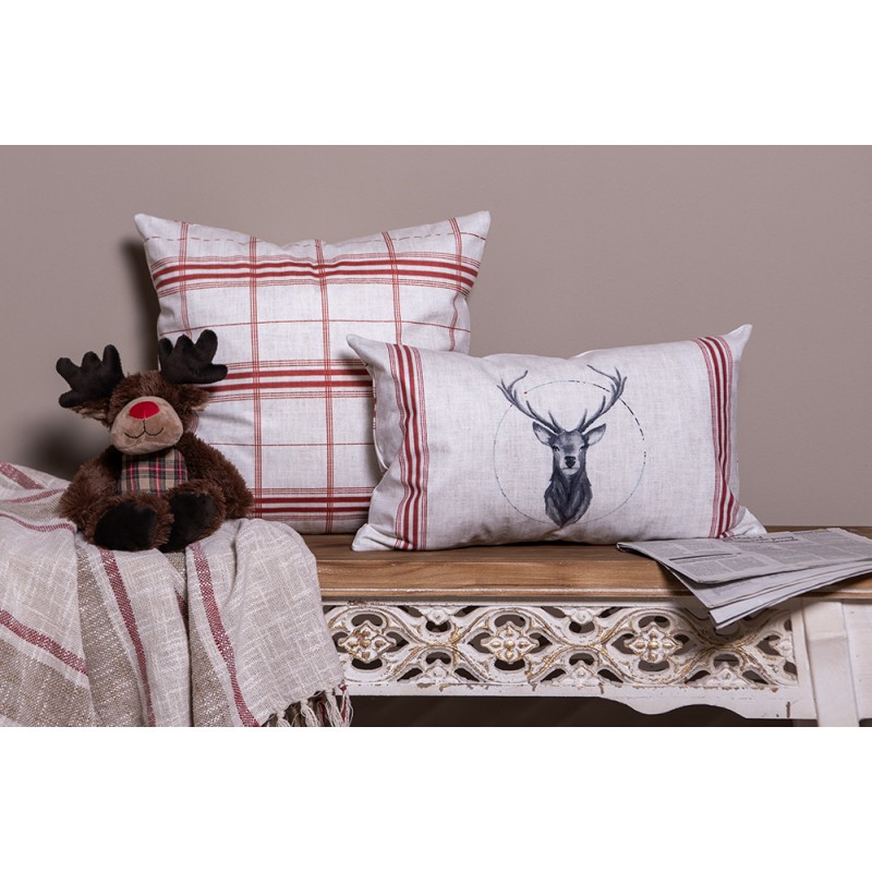 Clayre & Eef Cushion Cover 45x45 cm Beige Polyester Deer