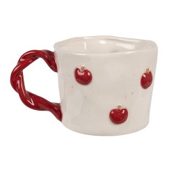 Clayre & Eef Mug 200 ml Beige Ceramic Apples