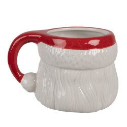 Clayre & Eef Tasse 400 ml Weiß Rot Keramik Weihnachtsmann