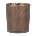 Clayre & Eef Tealight Holder Ø 9x10 cm Brown Glass