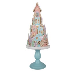 Clayre & Eef Gingerbread house 59 cm Blue Pink Plastic