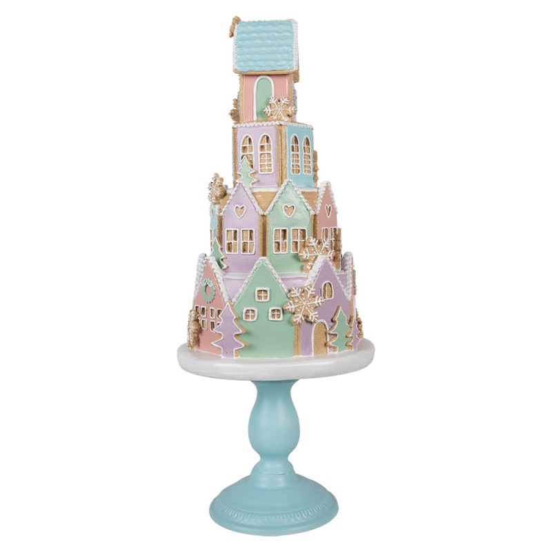 Clayre & Eef Maison en pain d'épices 59 cm Bleu Rose Plastique