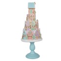 Clayre & Eef Gingerbread house 59 cm Blauw Roze Kunststof