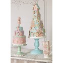 Clayre & Eef Gingerbread house 59 cm Blauw Roze Kunststof