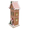 Clayre & Eef Gingerbread house 17x14x40 cm Bruin Kunststof